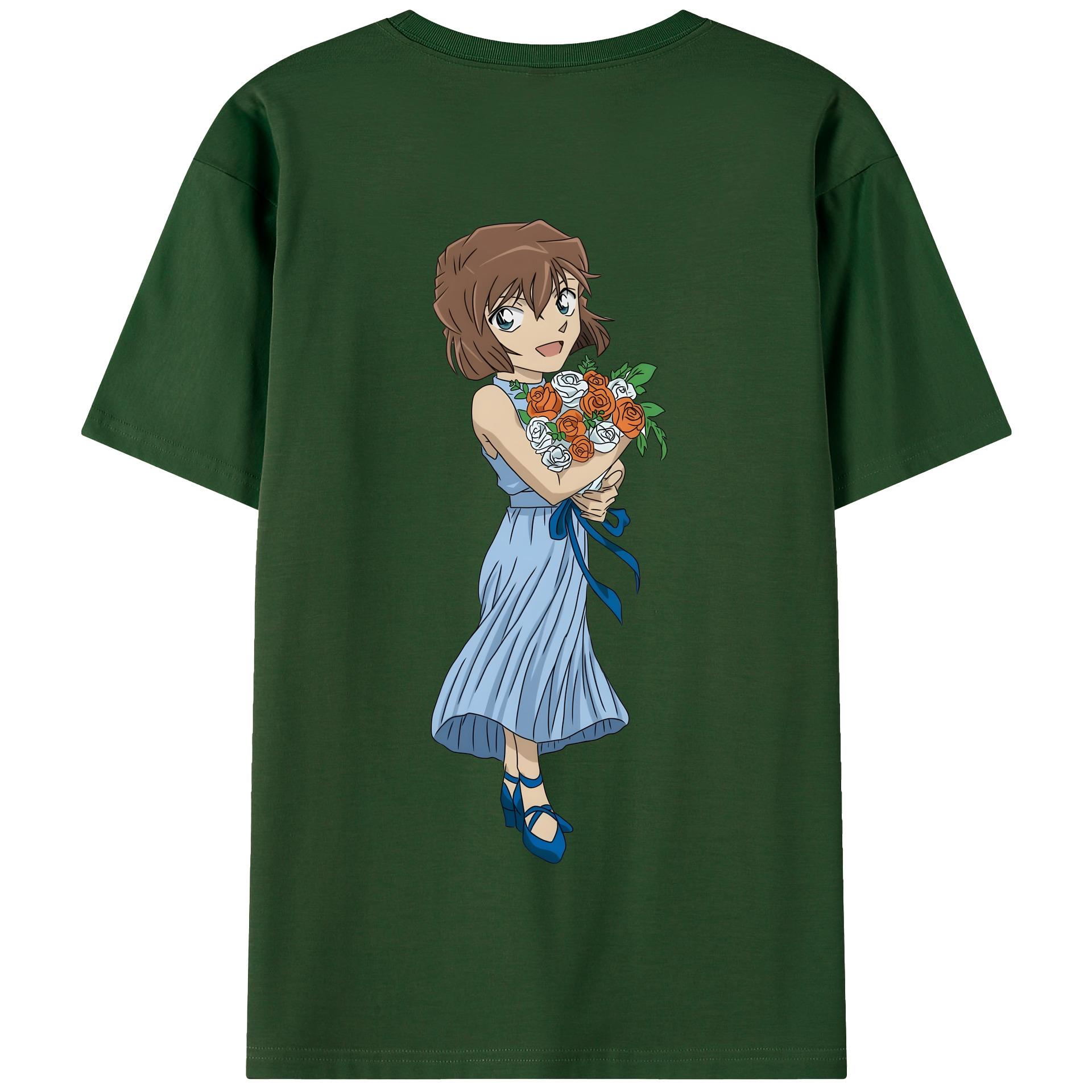 （画像用） 名探偵コナン 灰原 哀 はいばら あい Detective Conan Anita Hailey、Vi Graythorn Haibara Ai 綿100％半袖Tシャツ（背面プリント）